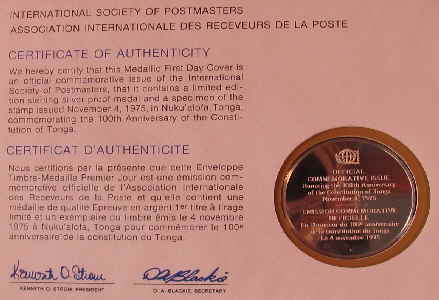 1975-002 TONGA VERFASSUNG ERSTTAGSBRIEF